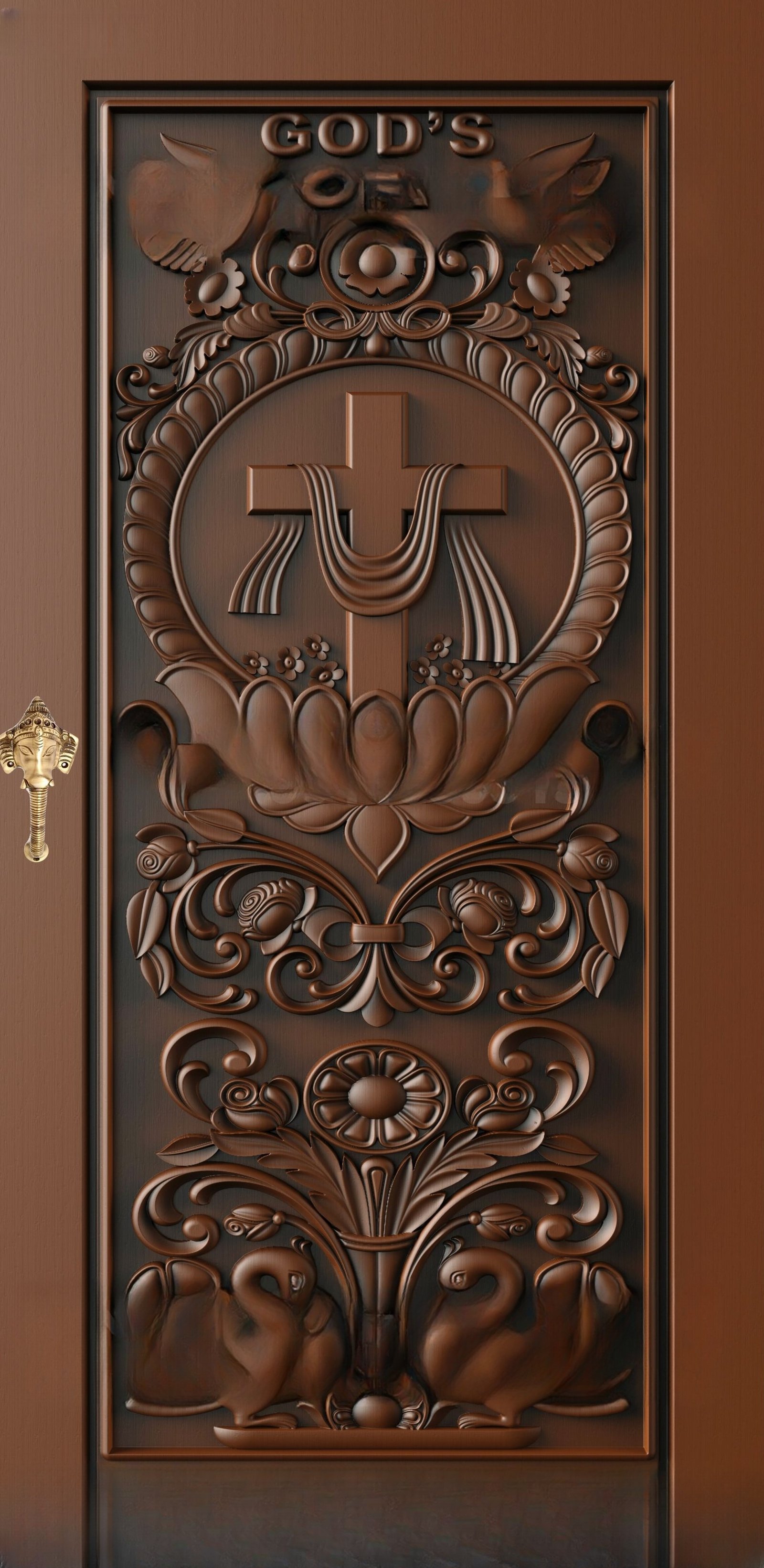 God Doors - GD-08 Christian Cross Spiritual Relief Carving 3D Model